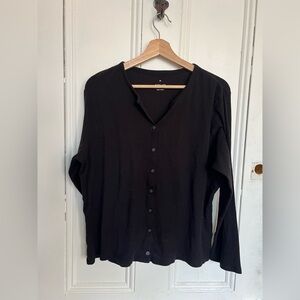 Everlane Black Button-Up Cardigan